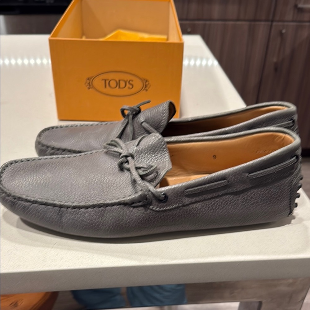 Tod's Gray Leather Men's Loafers